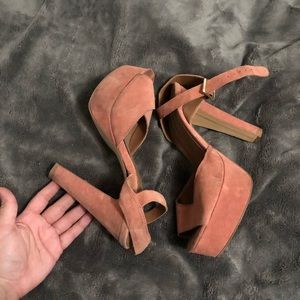 Pink platform heels